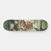 Whimsical Dschungle Tiger tropische Blätter Skateb Skateboard (Horizontal)