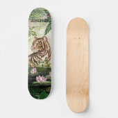 Whimsical Dschungle Tiger tropische Blätter Skateb Skateboard (Vorderseite)
