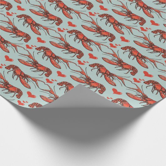 Whimsical Duck Egg Blue Du bist mein Hummer Geschenkpapier (Ecke)