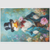 Whimsical Duck in Blue Bonnet Decoupage Seidenpapier (Vorderseite)