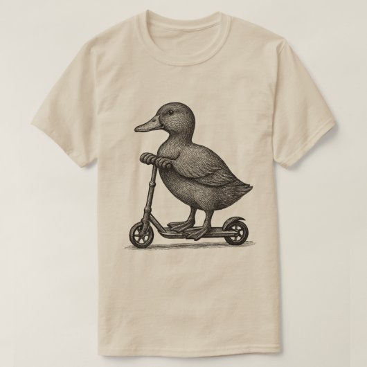 "Whimsical Duck Scooter Shirt - Niedlicher Duck Ri (Design vorne)