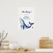 Whimsical Duck Stars Whale Baby Dusche Willkommen Poster (Küche)