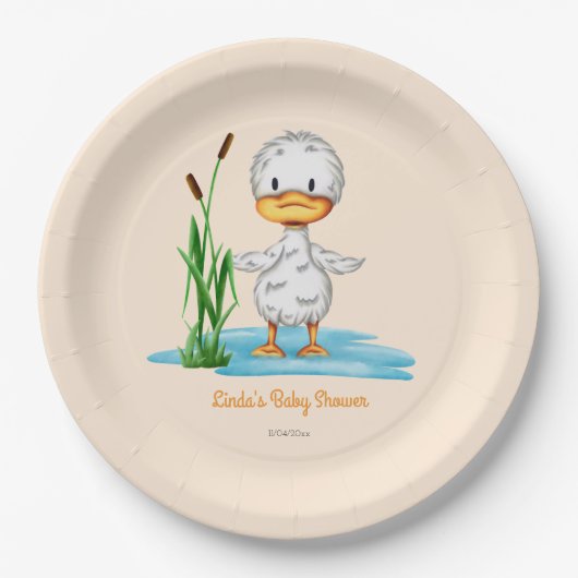 Whimsical Duckling Baby Duckling Pappteller (Vorderseite)