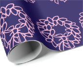 Whimsical Dunkelblau Pink Weihnachtsfeiertag Muste Geschenkpapier (Rolleneckpunkt)