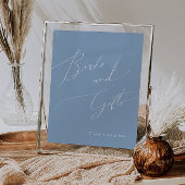 Whimsical Dusty Blue Baby Duschbücher und Geschenk Poster