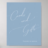 Whimsical Dusty Blue Baby Duschkarten und Geschenk Poster (Vorne)