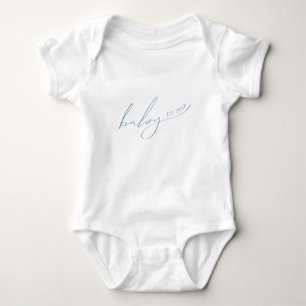 Whimsical Dusty Blue Baby Est Strampler