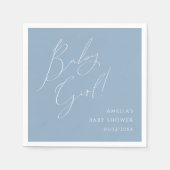 Whimsical Dusty Blue Baby Girl Baby Dusche Serviette (Vorderseite)