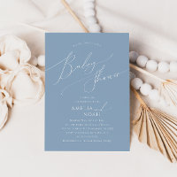 Whimsical Dusty Blue Couples Baby Dusche