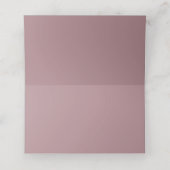 Whimsical Dusty Blue Dusty Rose Blume Platzkarte (Innenseite Aufgefaltet)