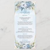 Whimsical Dusty Blue Eucalyptus Floral Wedding Menükarte (Vorderseite)