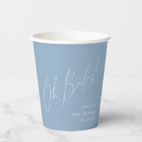 Whimsical Dusty Blue Oh Baby Dusche