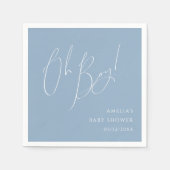 Whimsical Dusty Blue Oh Boy Baby Dusche Serviette (Vorderseite)