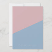 Whimsical Dusty Blue/Rose Baby Gender Reveal Einladung (Rückseite)