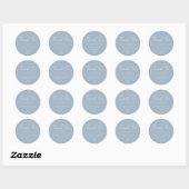 Whimsical Dusty Blue Script danke Ihnen Hochzeit Runder Aufkleber (Blatt)