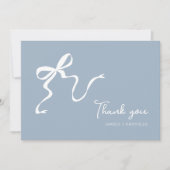 Whimsical Dusty Blue Wedding Danke Card (Vorderseite)