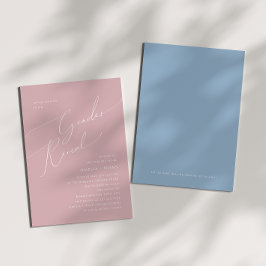Whimsical Dusty Pink/Blue Baby Gender Reveal Einladung