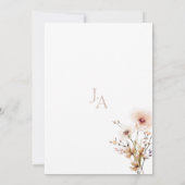 Whimsical Dusty Pink Wildblumen Blumenzehen Einladung (Rückseite)