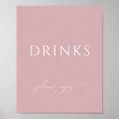 Whimsical Dusty Rose Babydusche Getränke Unterschr Poster (Vorne)