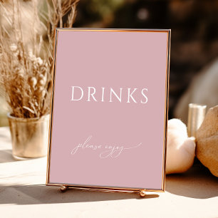 Whimsical Dusty Rose Babydusche Getränke Unterschr Poster