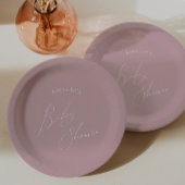 Whimsical Dusty Rose Babydusche Pappteller