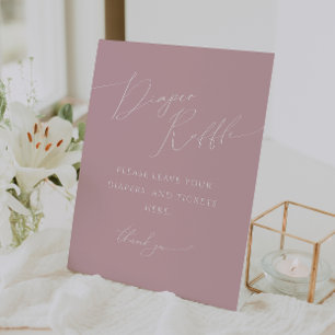 Whimsical Dusty Rose Diaper Raffle Baby Dusche Sockelschild