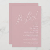 Whimsical Dusty Rose Es ist eine Baby-Dusche Einladung (Vorne/Hinten)