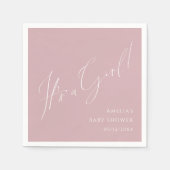 Whimsical Dusty Rose Es ist eine Girl Baby Dusche Serviette (Vorderseite)