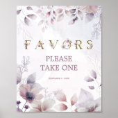 Whimsical Dusty Rose Favors Bitte nehmen Sie eins Poster (Vorne)