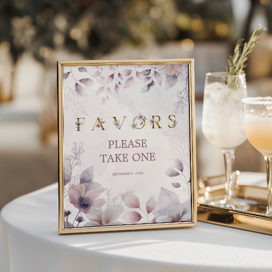 Whimsical Dusty Rose Favors Bitte nehmen Sie eins Poster