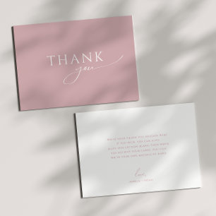 Whimsical Dusty Rose Flache Babyparty Dankeskarte