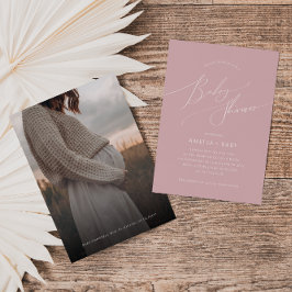 Whimsical Dusty Rose | Foto Babydusche Einladung