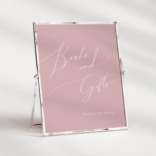 Whimsical Dusty Rose Kinderdusche Bücher und Gesch Poster