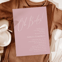 Whimsical Dusty Rose Oh Baby! Babyparty