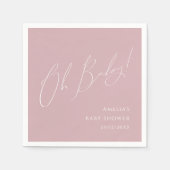 Whimsical Dusty Rose Oh Babydusche Napkins Serviette (Vorderseite)