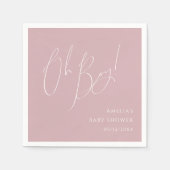 Whimsical Dusty Rose Oh Boy Baby Dusche Serviette (Vorderseite)