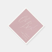 Whimsical Dusty Rose Oh Boy Baby Dusche Serviette (Ecke)