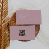 Whimsical Dusty Rose QR Code Baby Registry Begleitkarte