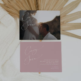 Whimsical Dusty Rose Schwangerschaft Ankündigung