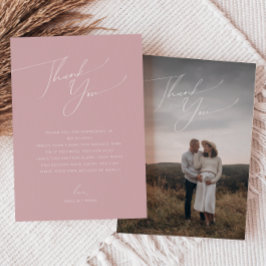 Whimsical Dusty Rose Vertikales Foto Kinderdusche Dankeskarte