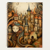 Whimsical Earth Tone Village Planer (Vorderseite)