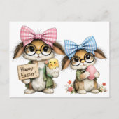 Whimsical Easter Bunnies  Postkarte (Vorderseite)