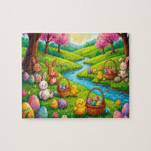 Whimsical Easter Bunny & Friends Puzzle (Horizontal)
