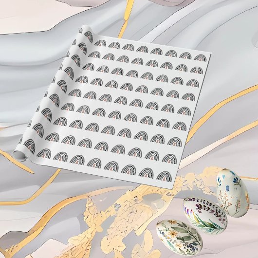 Whimsical Easter Bunny Rainbow Icon Minimal Spring Geschenkpapier