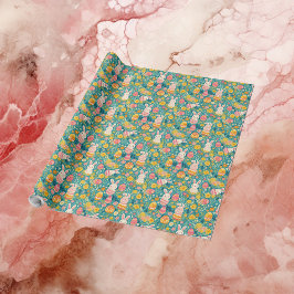 Whimsical Easter Bunny Spring Meadow Botanical Geschenkpapier