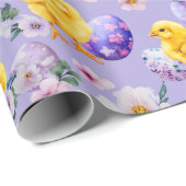 Whimsical Easter Chicks Wrapping Paper Geschenkpapier (Rolleneckpunkt)