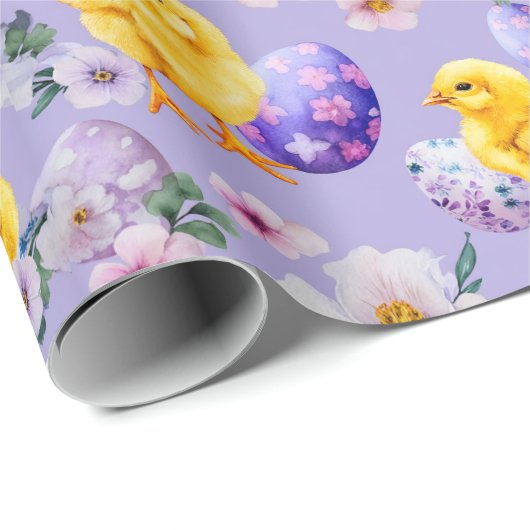 Whimsical Easter Chicks Wrapping Paper Geschenkpapier (Rolleneckpunkt)