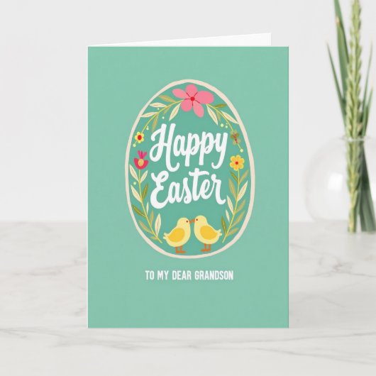 Whimsical Easter Grandson Card Karte (Vorderseite)
