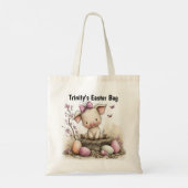 Whimsical Easter Piglet Art with Springtime Charm Tragetasche (Rückseite)