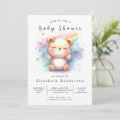 Whimsical Editable Bear Baby Dusche Einladung (Stehend Vorderseite)
